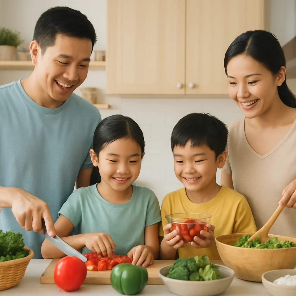 Family planning meals on a budget with a weekly menu, grocery list, and prepared ingredients