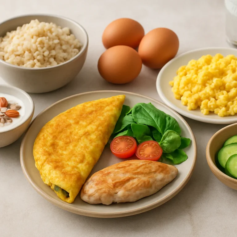 High protein weekday breakfast ideas with eggs yogurt and fruit for meal planning