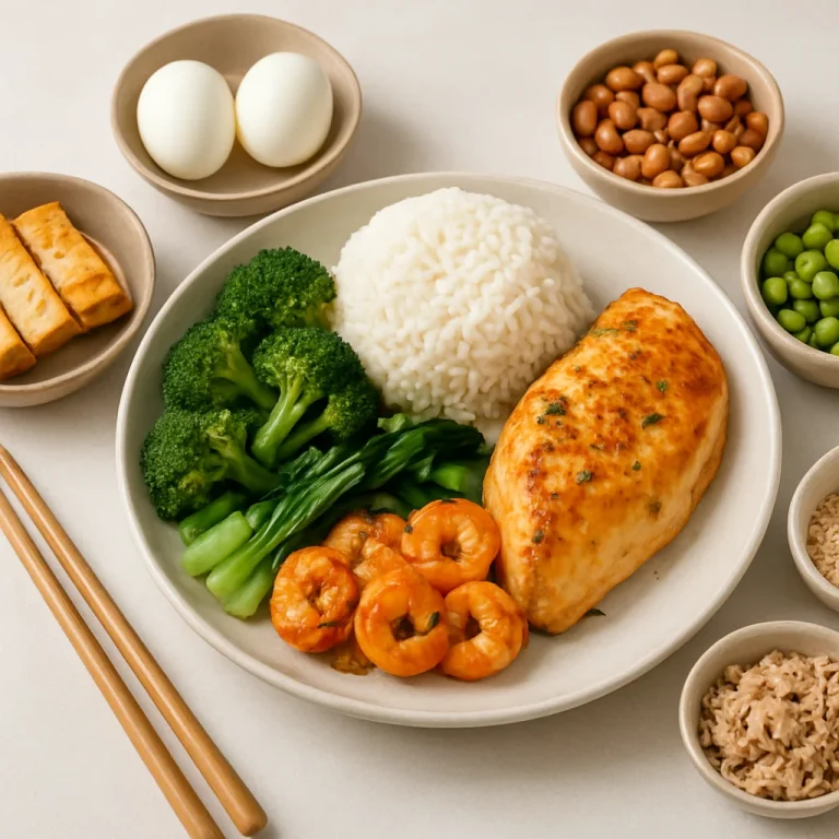 High protein meal plan with Singaporean whole foods for fat loss and sustainable weight management