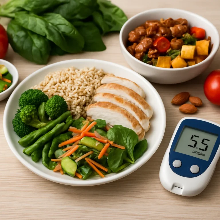 Meal plan infographic for insulin resistance and better blood sugar control