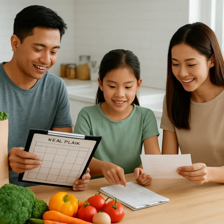Shared grocery list meal planner for families with nutrition tracking and meal planning features