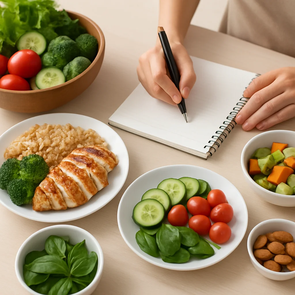 Simple whole foods weight loss meal plan with Singaporean dishes and balanced macros