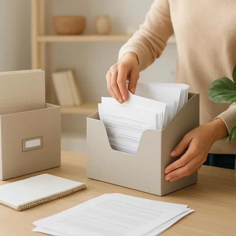 Illustrated guide on organizing home paperwork to prevent lost documents