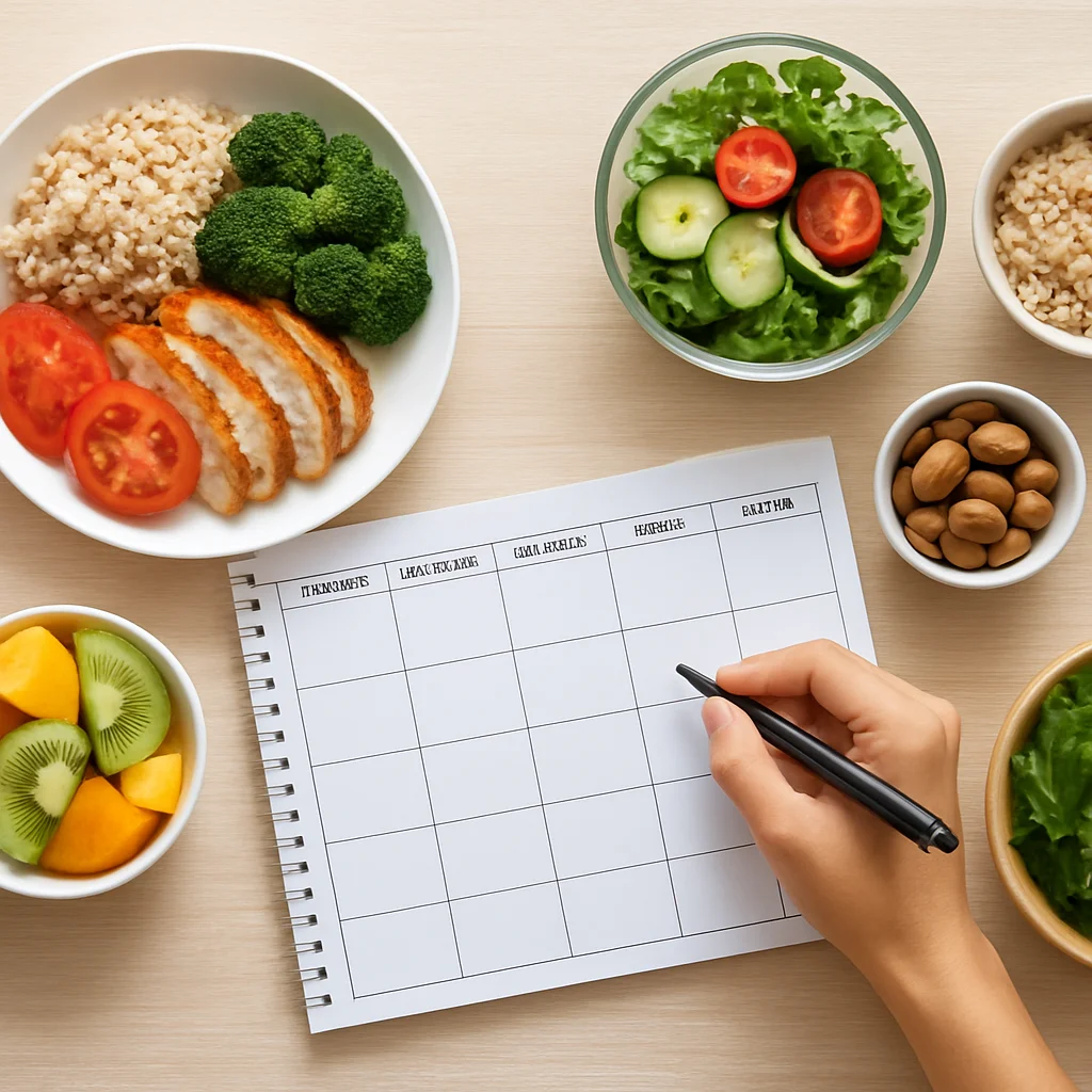 Weekly planning routine guide for meal planning and macro-based nutrition management