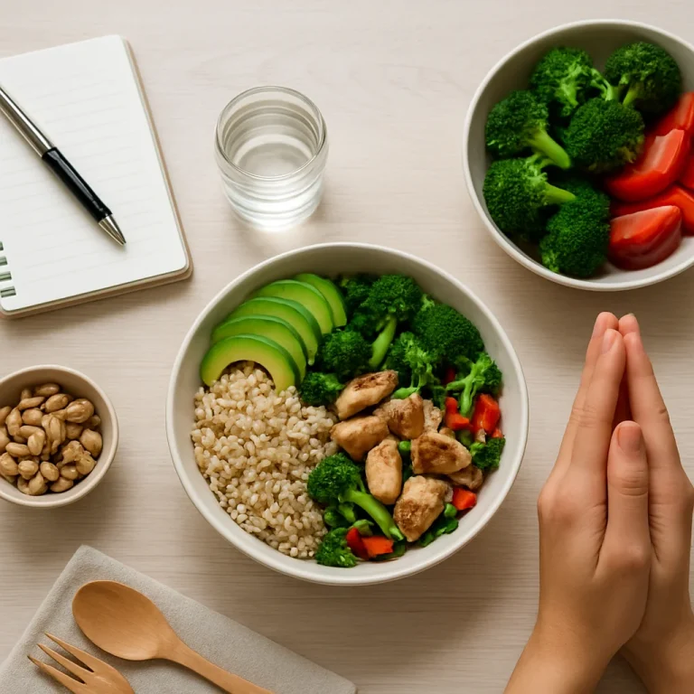 Sunday reset routine checklist for a less stressful week with meal planning notes and healthy prep items