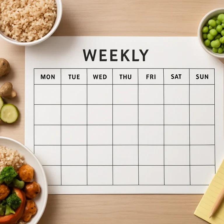 Weekly family calendar template for organizing busy household schedules