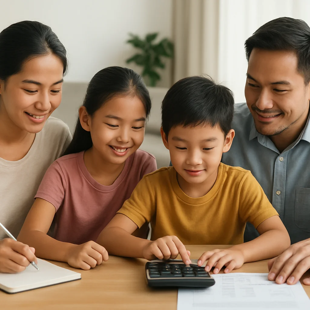 Family budgeting guide graphic for saving more each month