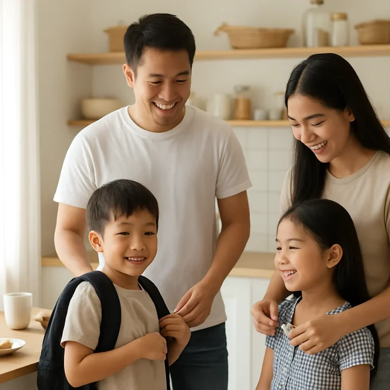 Family morning routine planning checklist with calm, organized start to the day