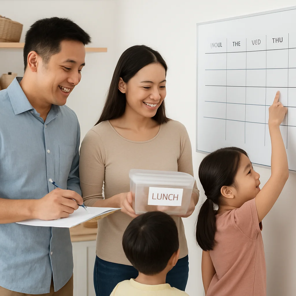 Family organization system checklist for a smoothly running household